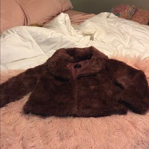 Dusty Rose Faux Fur Coat